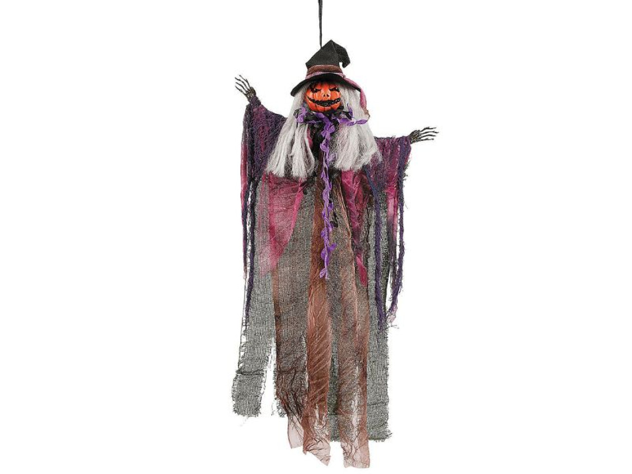 Hanging Pumpkin Head Witch - 23 1/2"