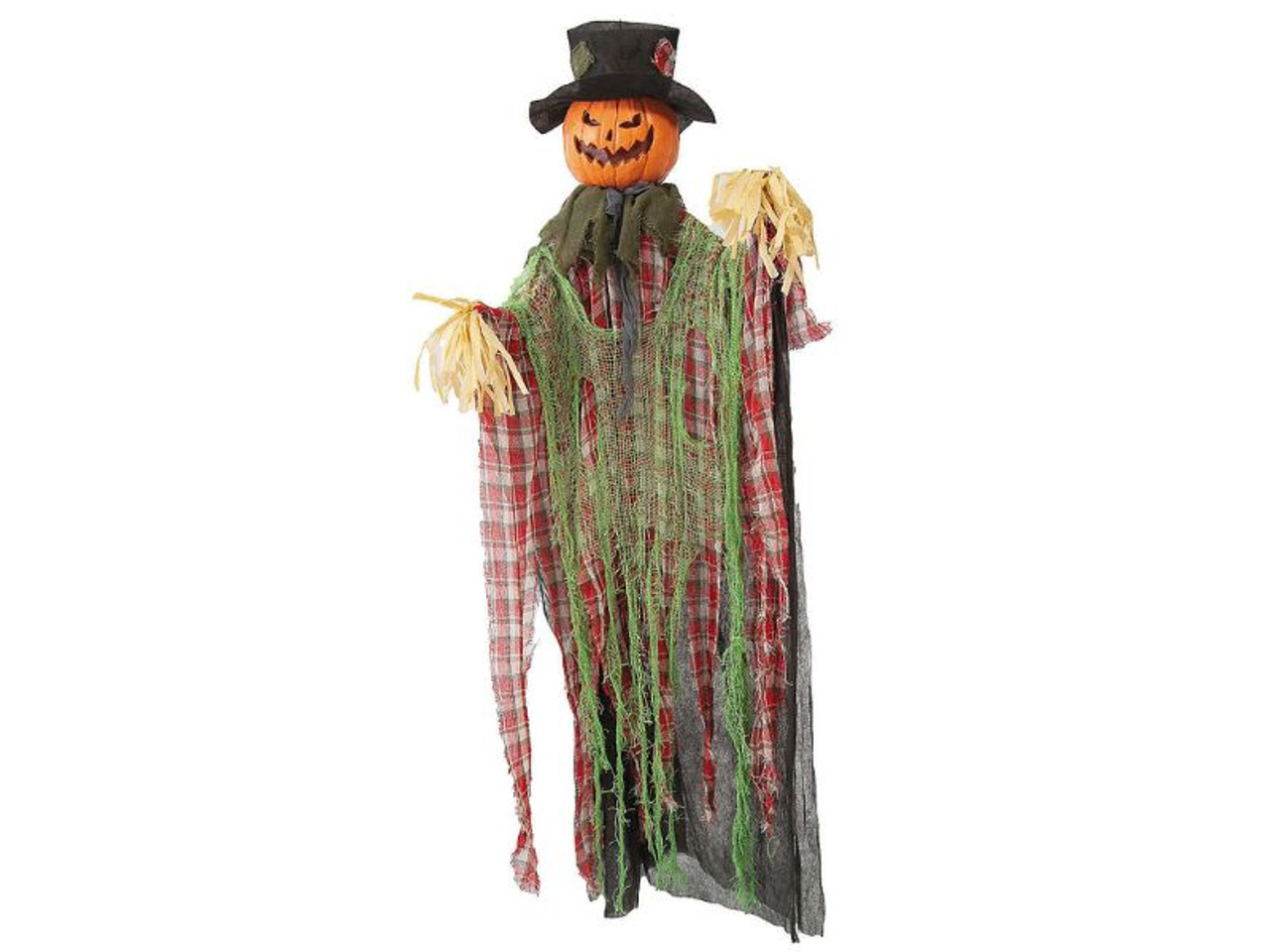 Animated Hanging Red Checkered Shirt Pumpkin Man - 51 1/4"