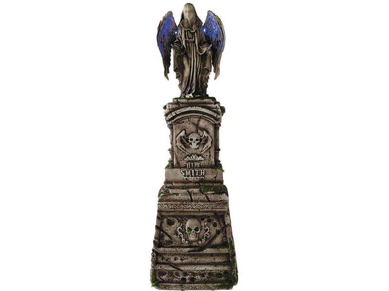 Tombstone with Light-Up Angel & Skulls - 5 Ft. 7"
