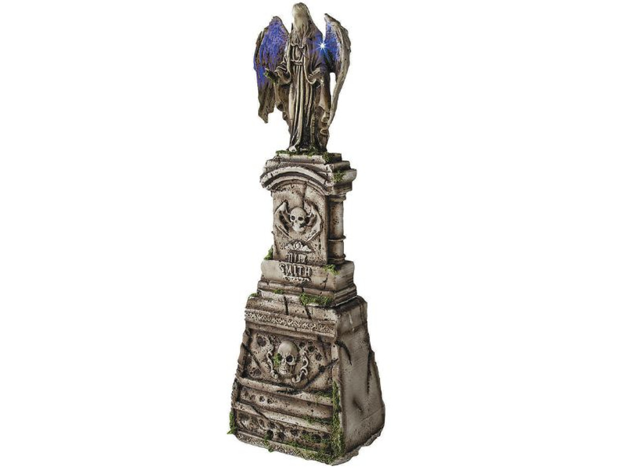 Tombstone with Light-Up Angel & Skulls - 5 Ft. 7"