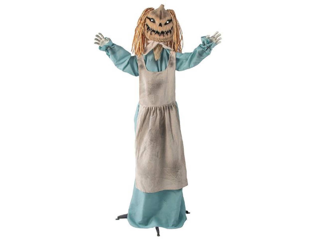 5'6" Animated Pumpkin Girl Doll – Stitched Mouth Halloween Prop