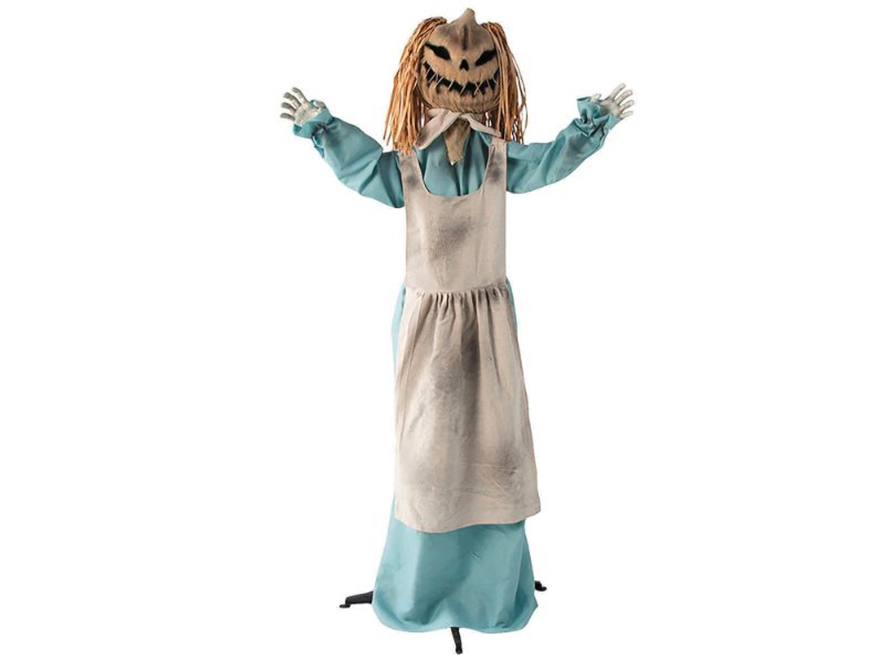 5'6" Animated Pumpkin Girl Doll – Stitched Mouth Halloween Prop