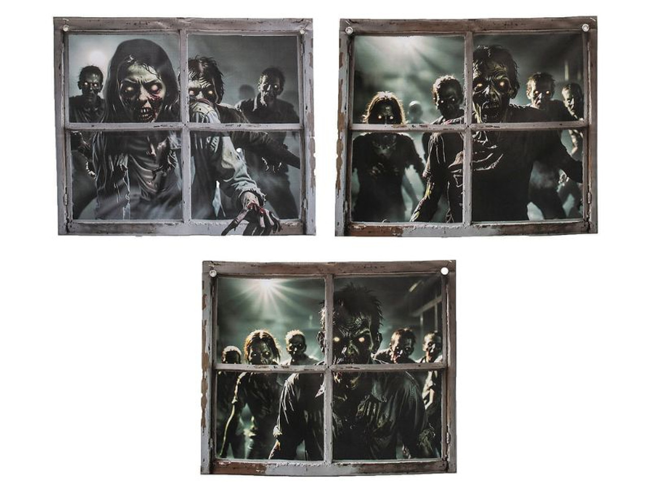Zombies in the Window Door Curtain - 2 Ft