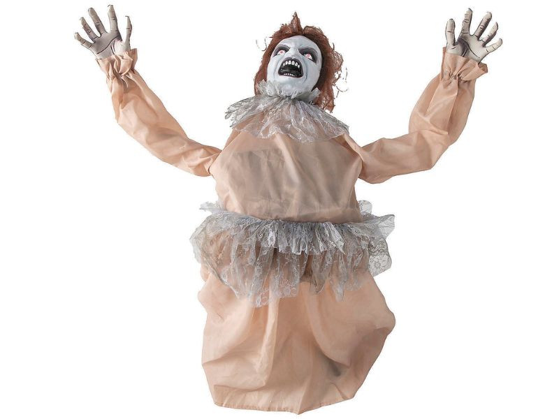 Life-Size Haunted House Animatronic – Scary Possessed Lady Bent Back Halloween Prop