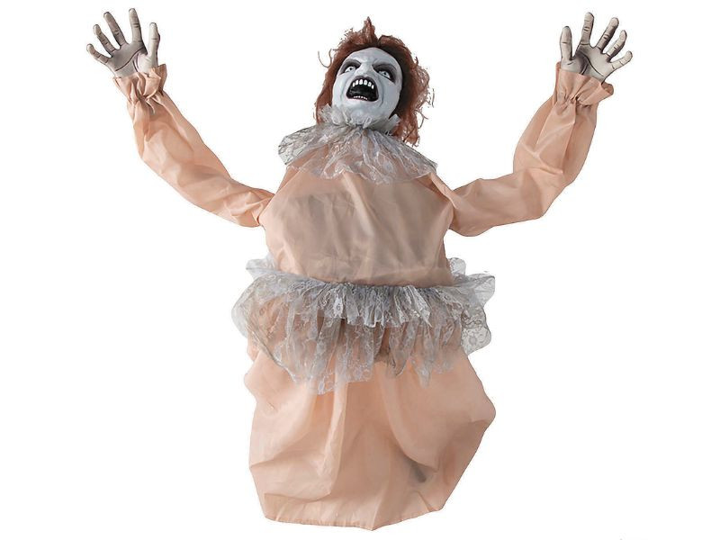 Creepy Haunted House Animatronic – 4 Ft Possessed Lady Bent Backwards Halloween Prop