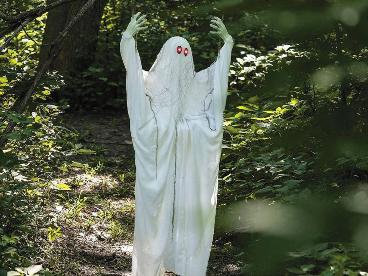 5 Ft. Light-Up Ghost on Swing - Halloween Decoration
