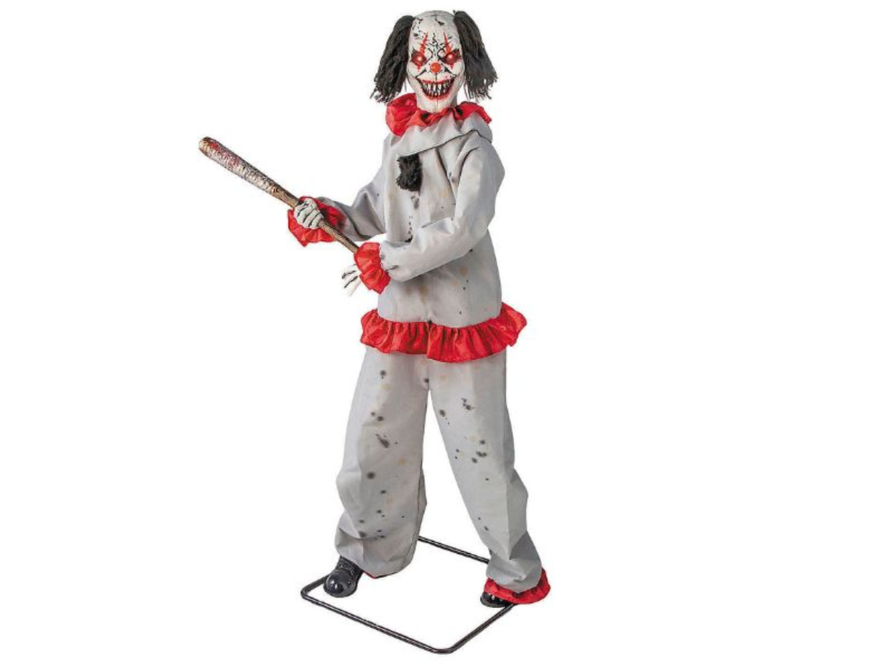 5 Ft 8.75 In Clown with Bat - Animated Halloween Prop