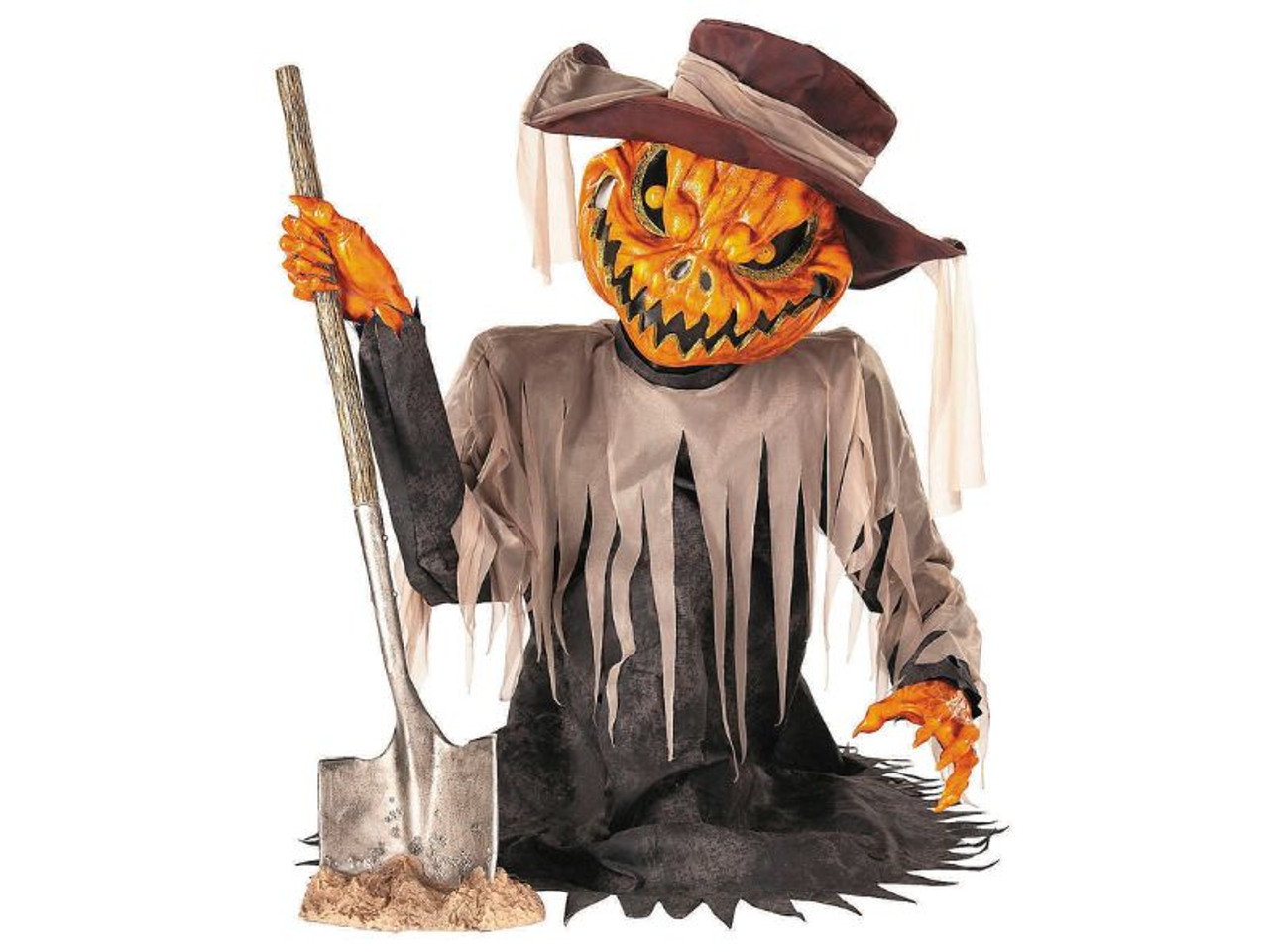 Animated Pumpkin Scarecrow - 3 Ft. - Pop-Up Light-Up Halloween Prop Animated Pumpkin Scarecrow - 3 Ft. - Pop-Up Light-Up Halloween Prop