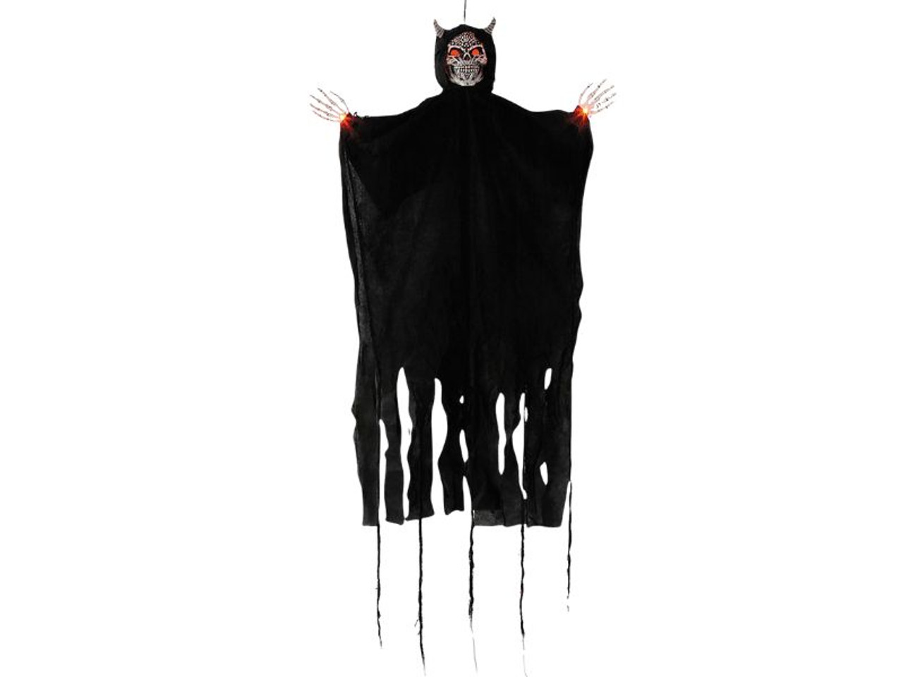 Hanging Evil Skeleton - 5 Ft - Light-Up Halloween Decoration