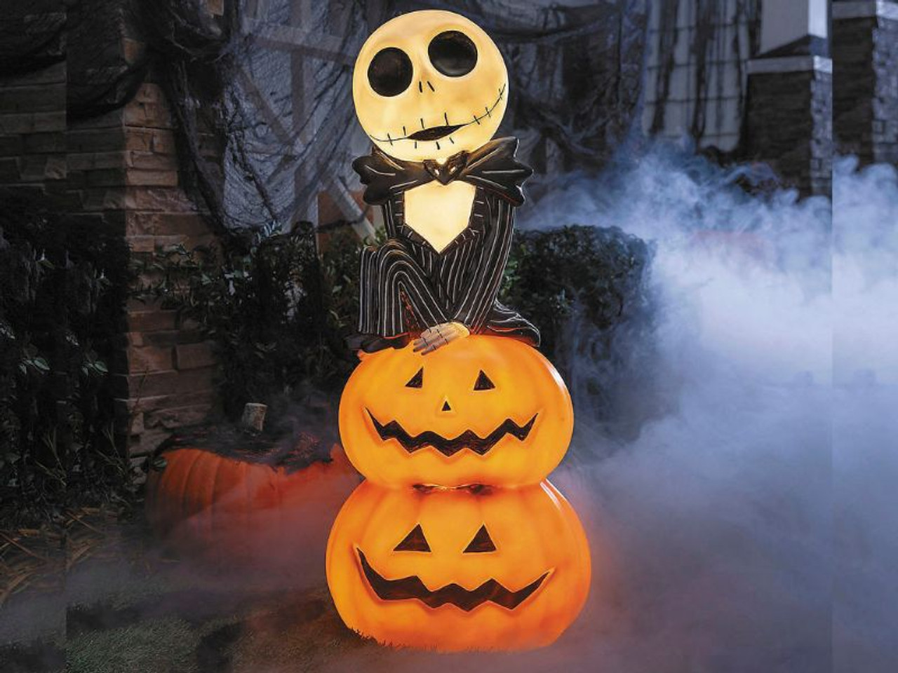 36" Light-Up The Nightmare Before Christmas Jack Skellington with Pumpkins