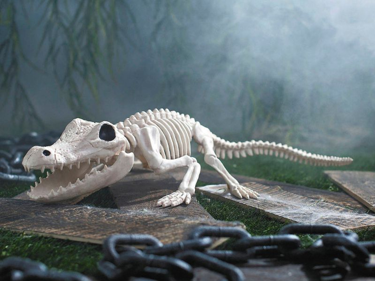 Crocodile Skeleton - 13 1/2 In - Plastic Halloween Decoration