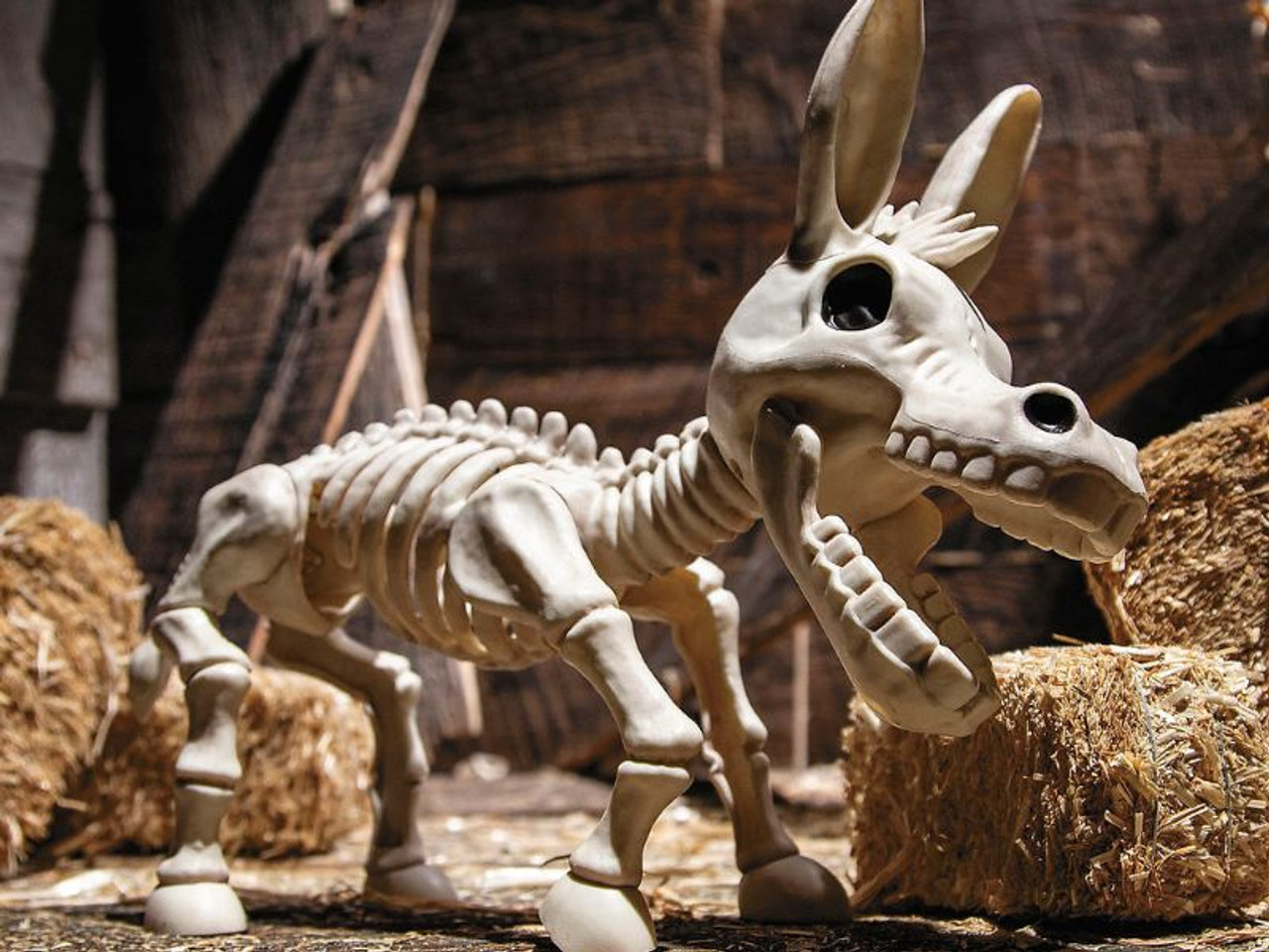9 inch standing donkey skeleton Halloween decoration prop