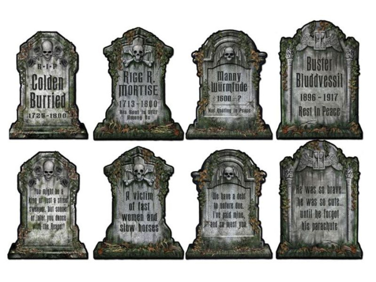 Tombstone Cutouts – 15 In – Double-Sided Halloween Decorations (4 Pack)
