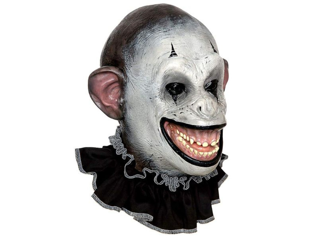 Circus Mime Crazy Ape Mask - Creepy Latex Overhead Halloween Costume