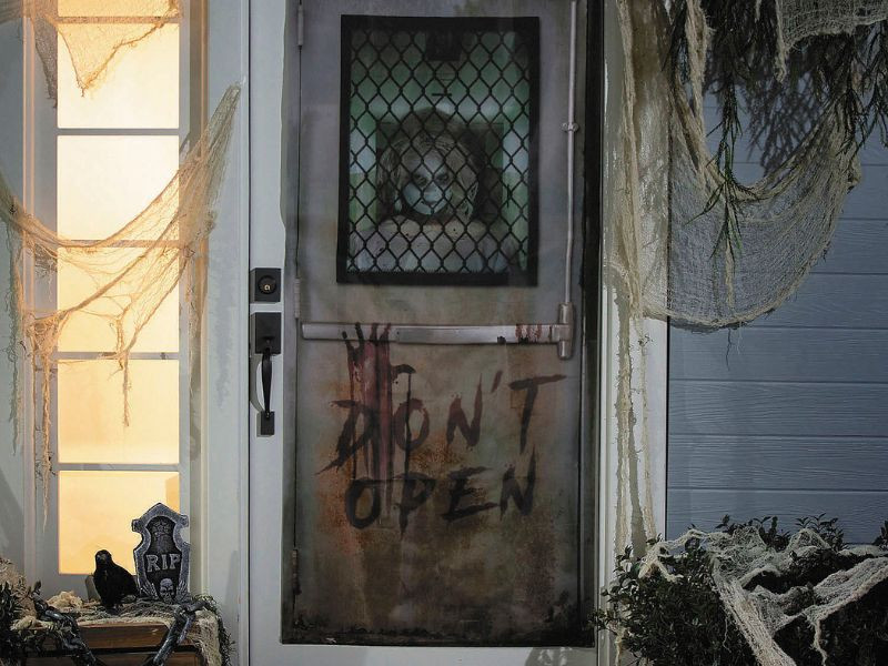 71 inch asylum door cover creepy Halloween decoration