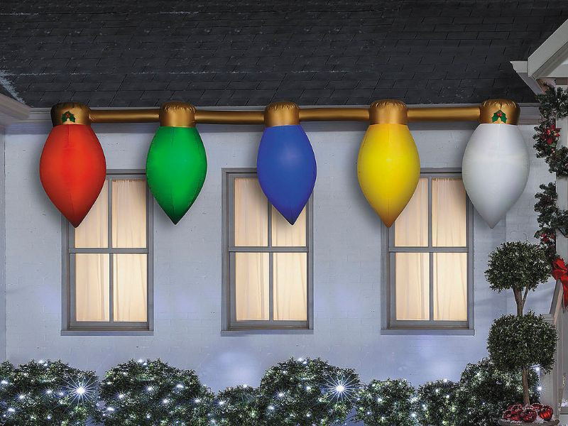 13 ft inflatable multicolor Christmas lightbulb string yard decor
