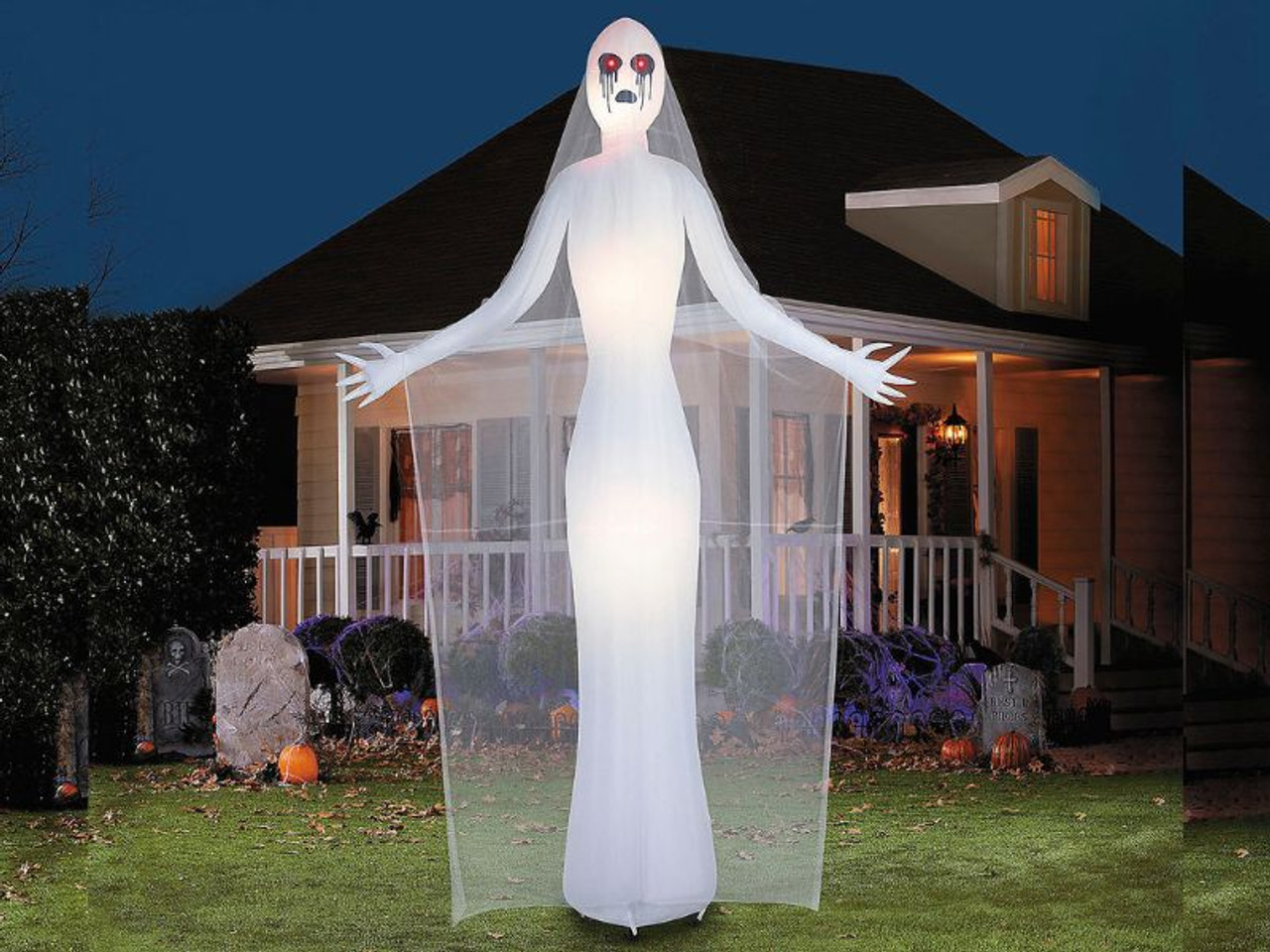 12 foot inflatable ghostly ghoul Halloween yard decoration 12 foot inflatable ghostly ghoul Halloween yard decoration