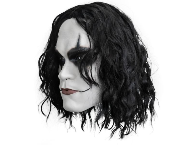 Eric Draven rigid plastic mask with attached wig