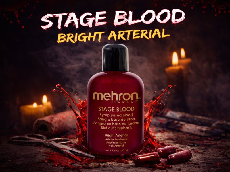 mehron bright arterial stage blood 16 oz fake blood bottle