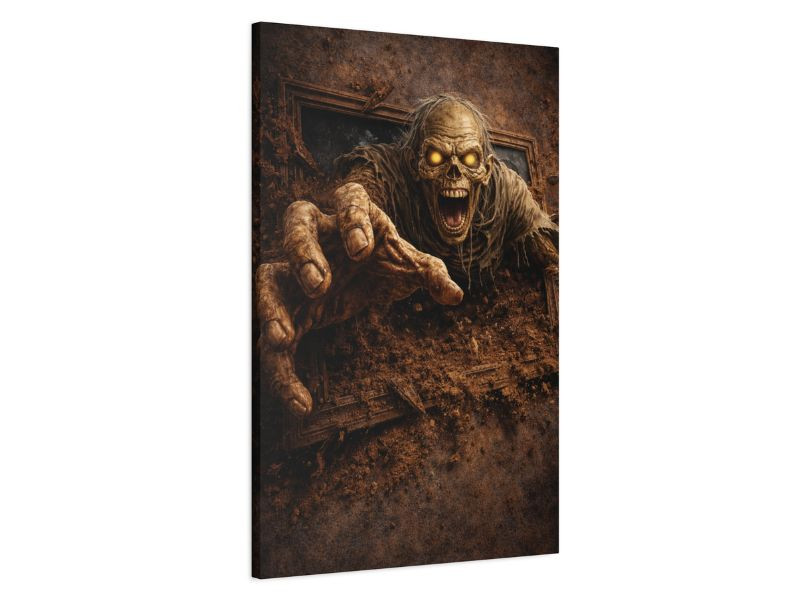 high detail zombie canvas print with breakout 3D effect