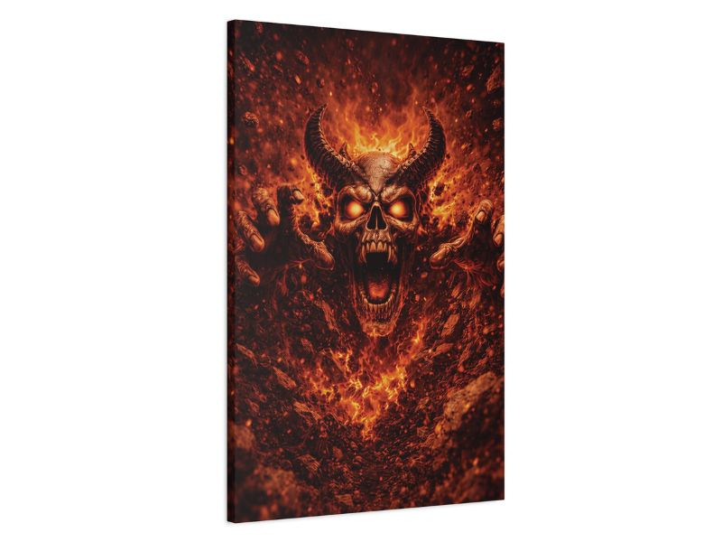 Halloween demon wall decor 3D breakout canvas art