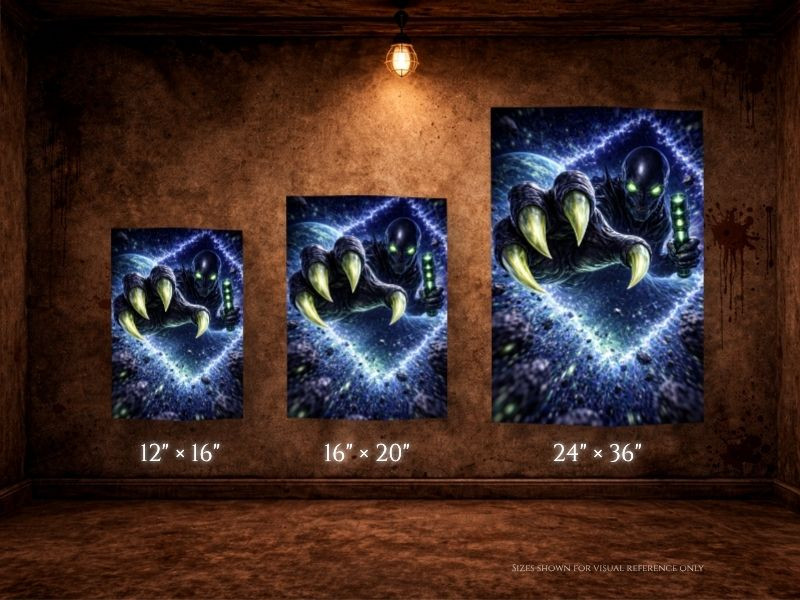 horror canvas size comparison wall display 12x16 16x20 24x36 dimensional wall art
