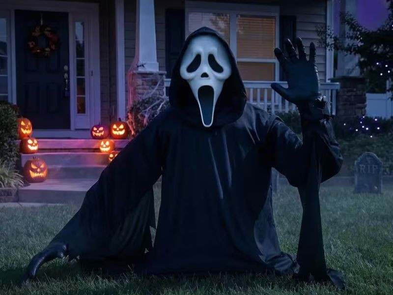 ghost face grave breaker halloween decoration 4 ft yard display