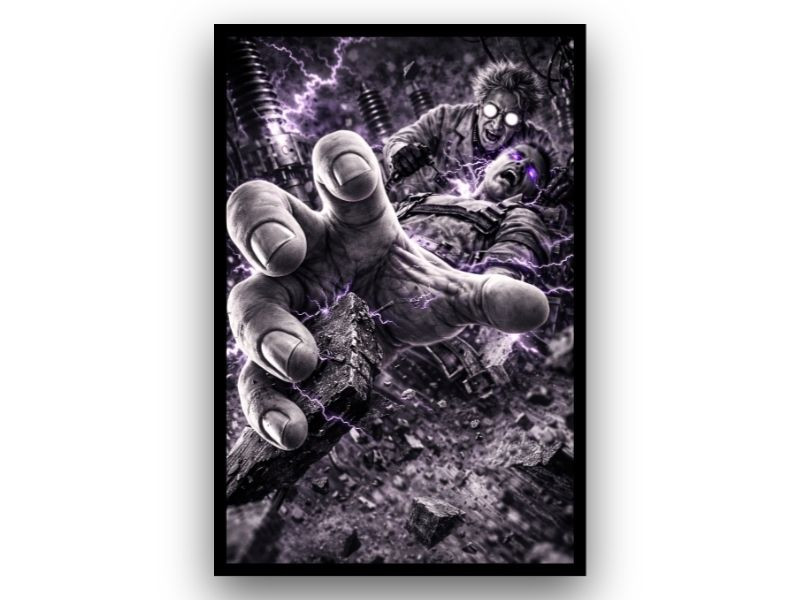 mad scientist horror canvas wall art 3D illusion electric lab breakout Halloween decor