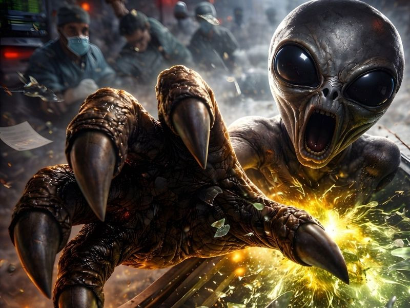 extraterrestrial awakening during autopsy 3d illusion canvas print