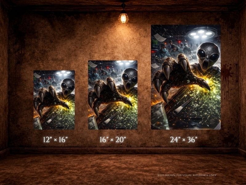 16x20 24x36 alien autopsy canvas wall art size reference