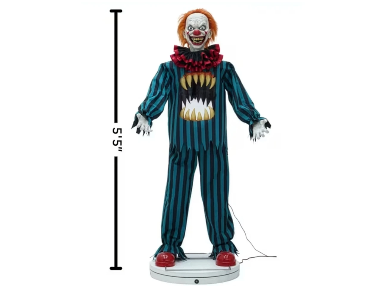 65 inch hollow clown halloween decoration teeth prop