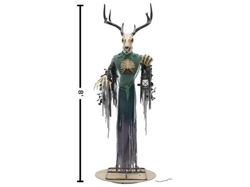 8 foot halloween animatronic skeleton with lantern