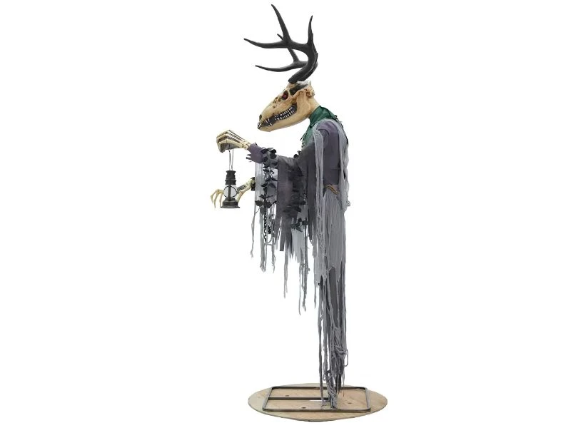 haunted house animatronic skeleton deer skull prop