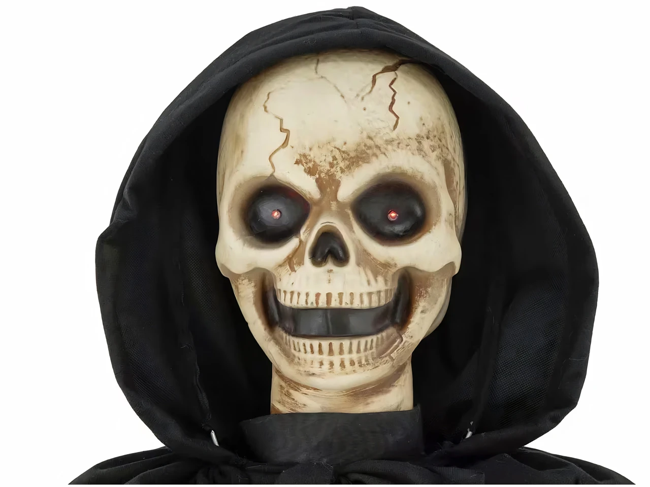 5 foot halloween animatronic doll with moving eyes and eerie light-up effect