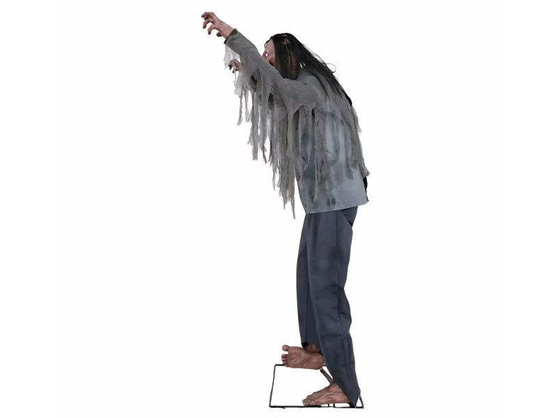 scary two faced zombie halloween yard decoration glowing eyes