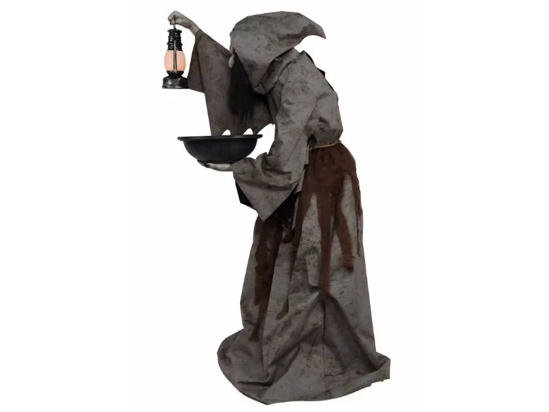 scary animated witch decoration outdoor halloween display