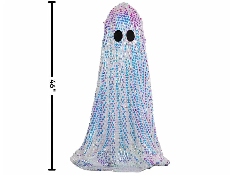 sparkly halloween ghost decor with reflective mosaic finish