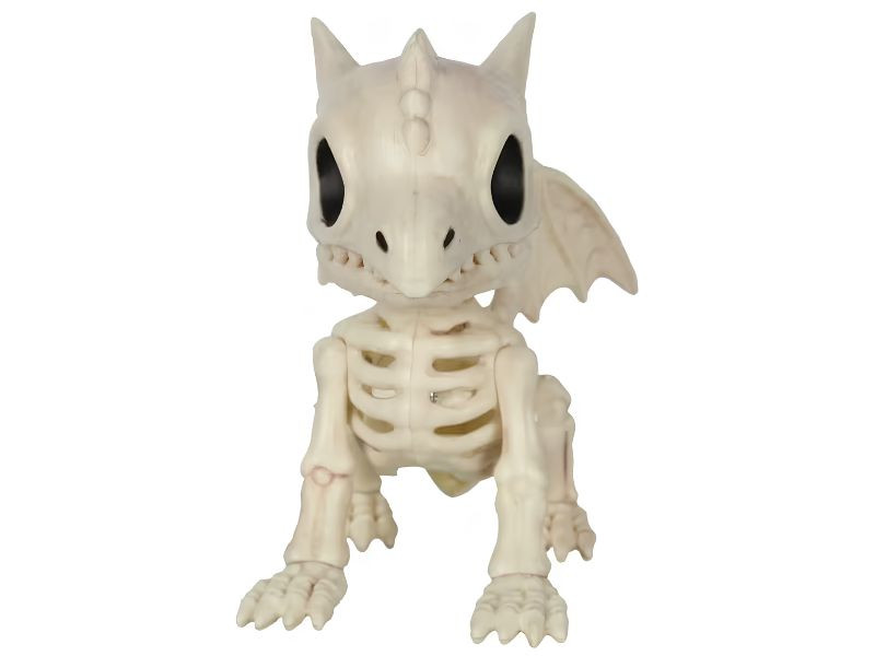 sitting dragon skeleton haunted house tabletop accent