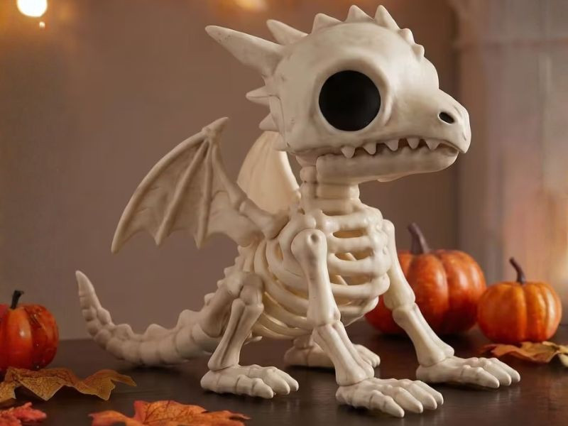 dragon skeleton halloween decoration small tabletop prop