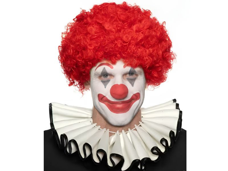 reversible black and white clown collar costume accessory