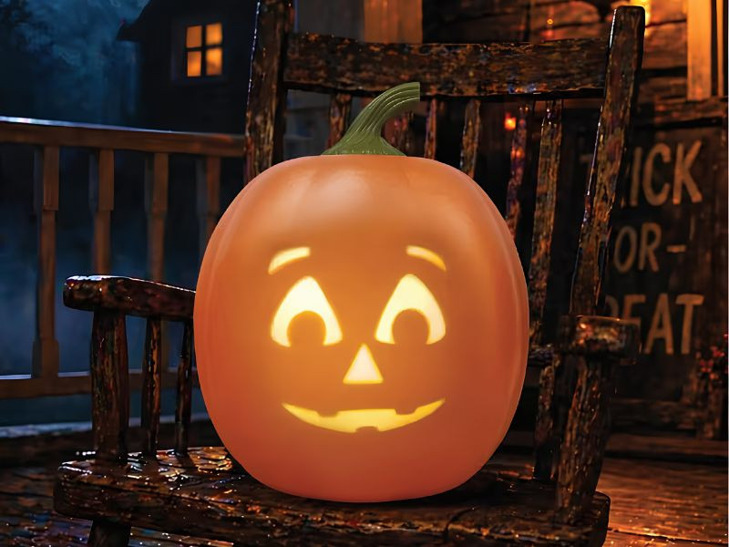 animated jack o lantern with 3d projection light