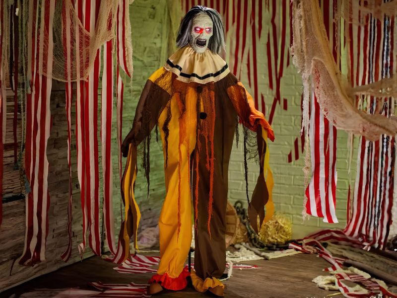 animated jump scare clown halloween decoration with sound