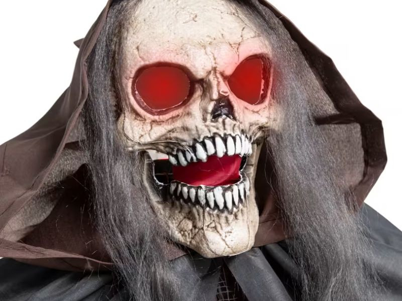 light up talking skeleton reaper haunted house decoration