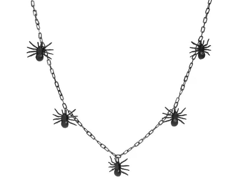 black spider chain Halloween decor hanging