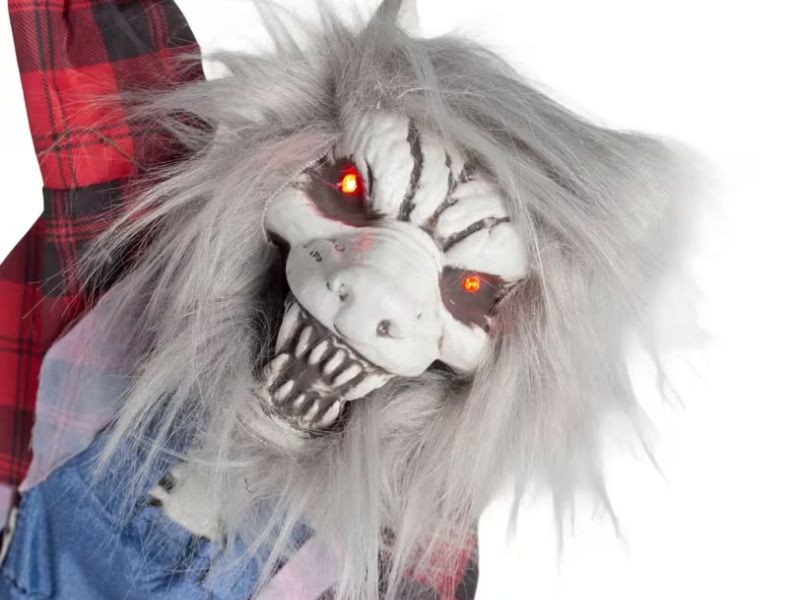 animated skeleton werewolf hanging decoration
