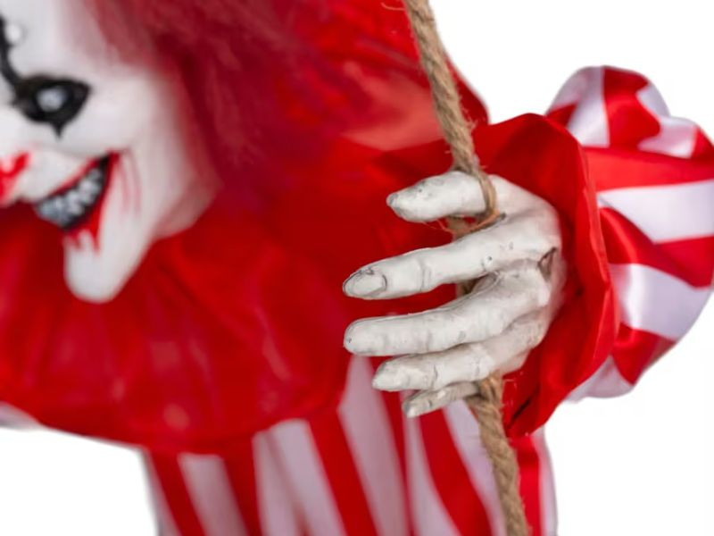 eerie clown decoration with sound effects