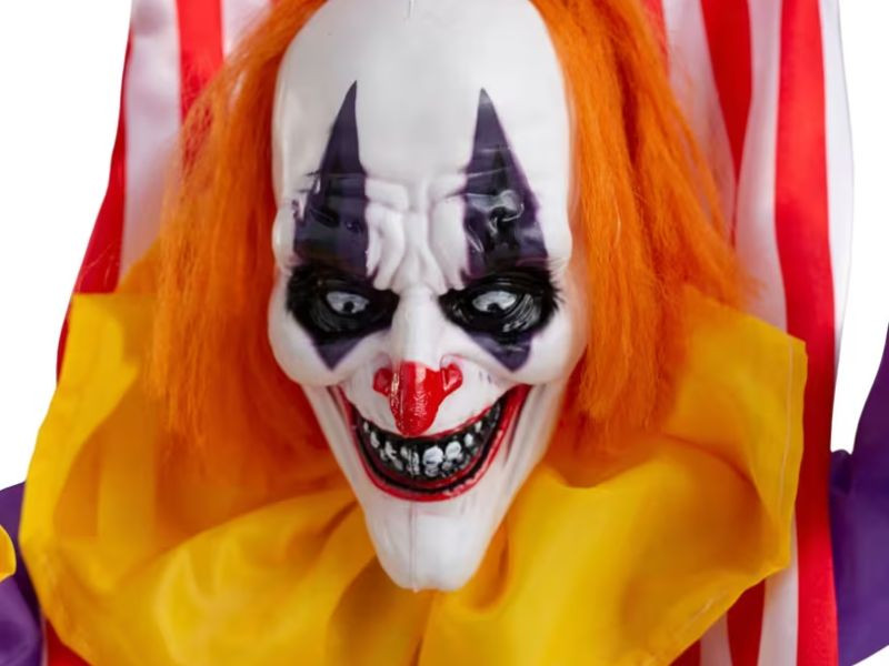 scary circus clown swinging prop
