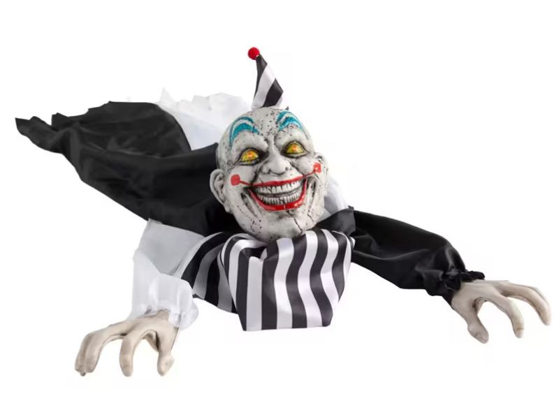 creepy crawling clown prop with sound effects