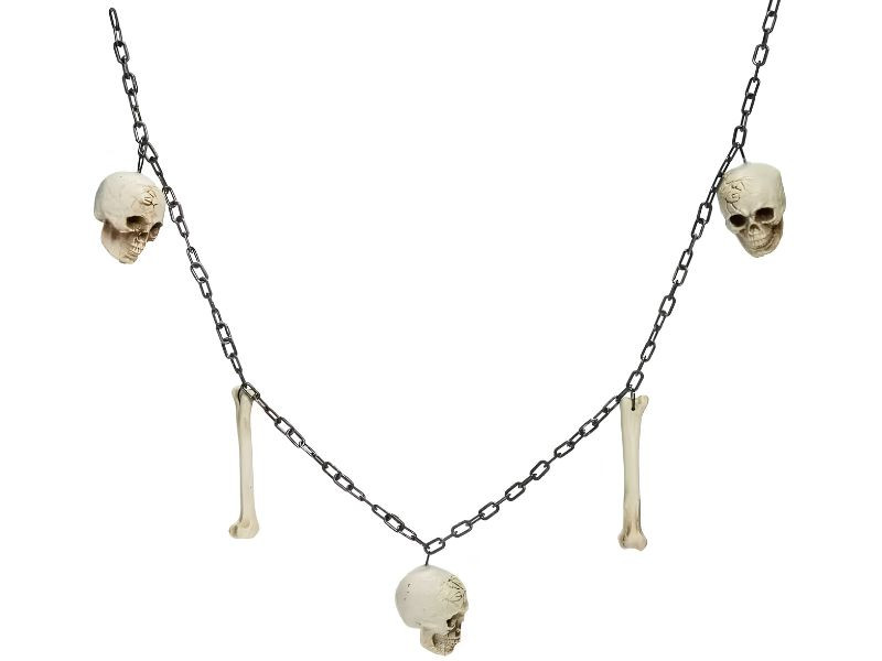 skull and bones garland halloween decor