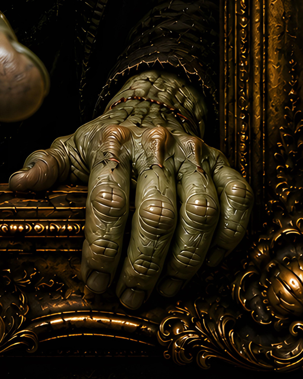 Dark gothic Halloween wall decor featuring Frankenstein monster